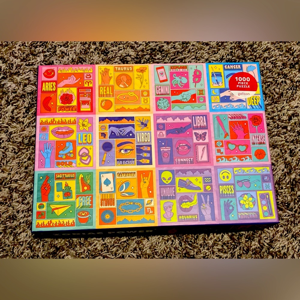 NEW Zodiac Power Puzzle 1000 Piece Galison 27x20in Artwork By Berlin Michelle